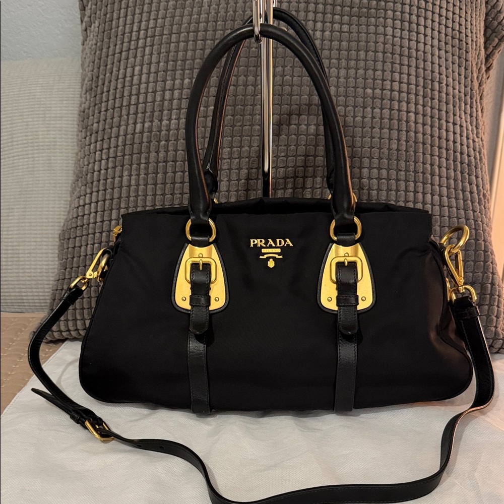 Authentic Prada Tessuto Nylon Leather 2 way bag